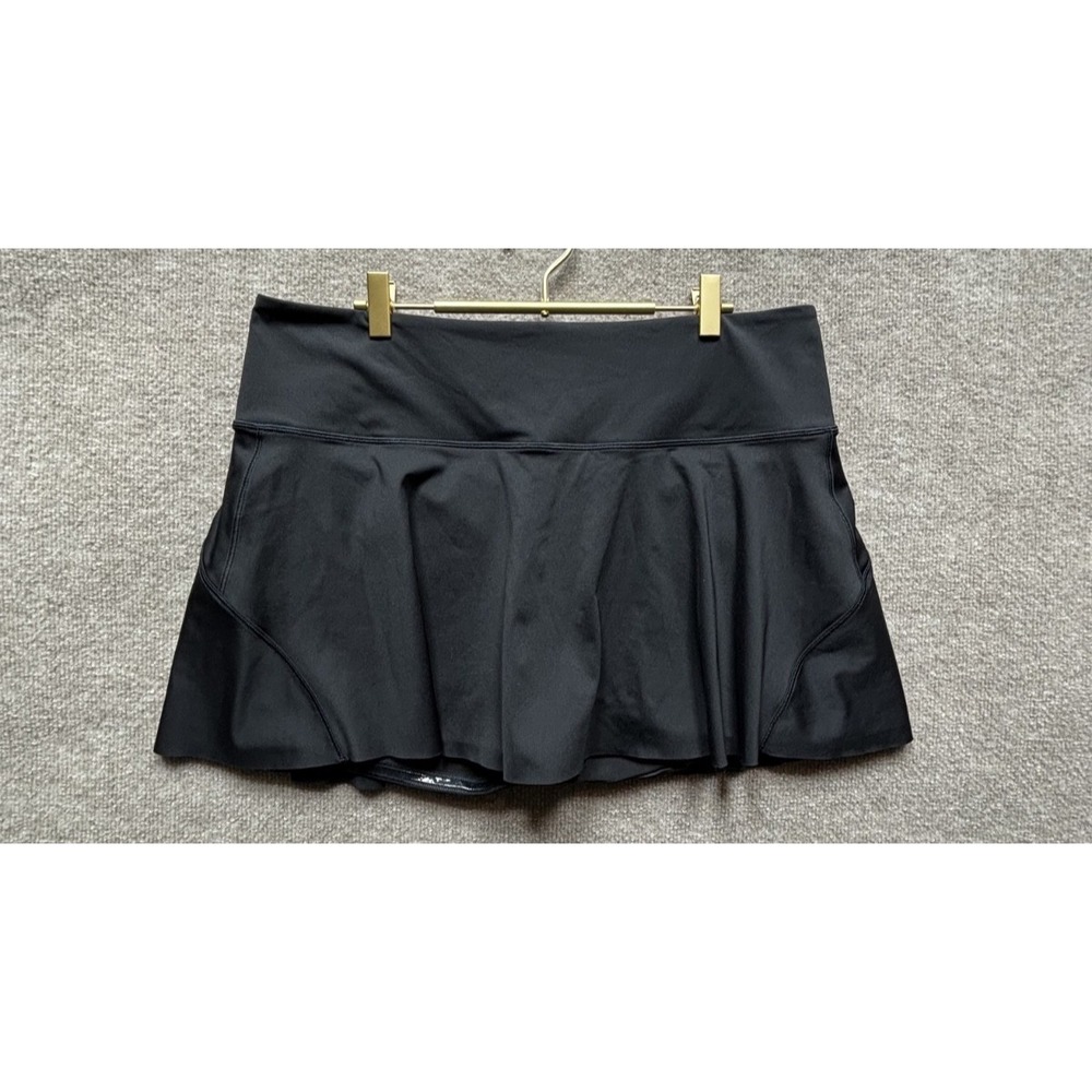Athleta Ace Tennis Skort 14" Womens XL Black Stretch Lined‎ Skirt Athletic EUC